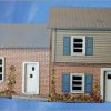 HO Blue Roof Split-level House [TRN0010]